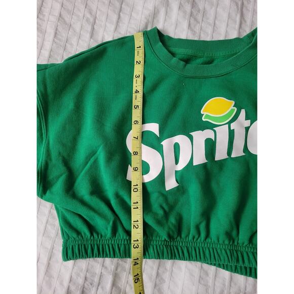 Sprite Lemon Lime Cola Crop Top Sweatshirt Green Crop Medium Halloween Costume - Picture 6 of 8